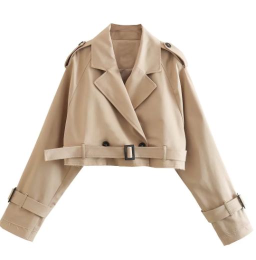 Women's short jacket with belt